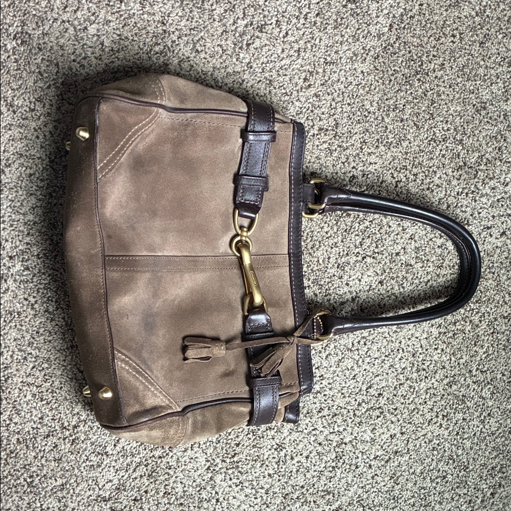 Coach bag. Brown suede